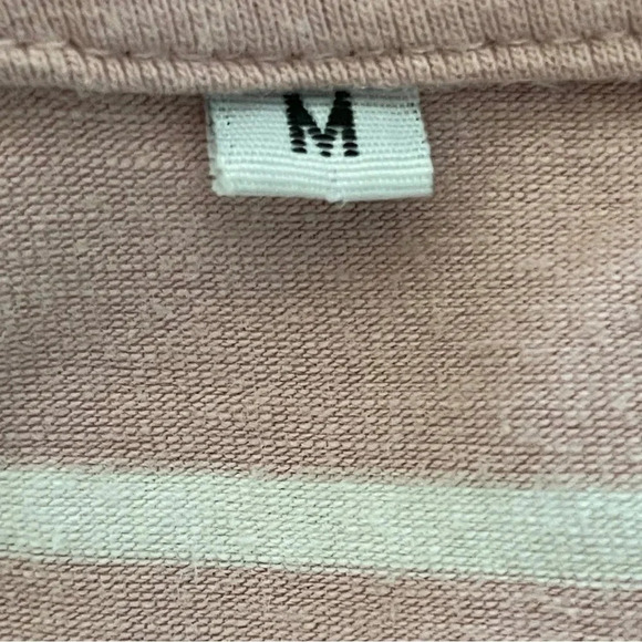 Tie-Up Crop Top Tee - Crew Neck- Pink and White Striped - Women's Size Medium - Picture 8 of 8